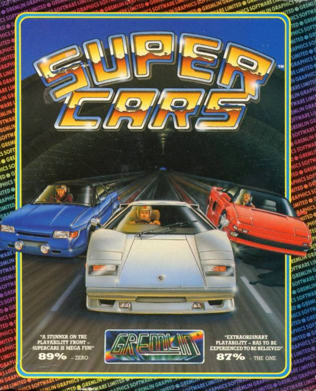 Super Cars box art for Amiga
